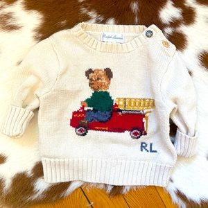 Ralph Lauren Fire Truck Teddy Sweater